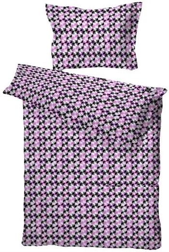 Billede af Kingsize Sengetøj 230x220 cm - Freia - Pink - 100% bomuldssatin - Borås Cotton